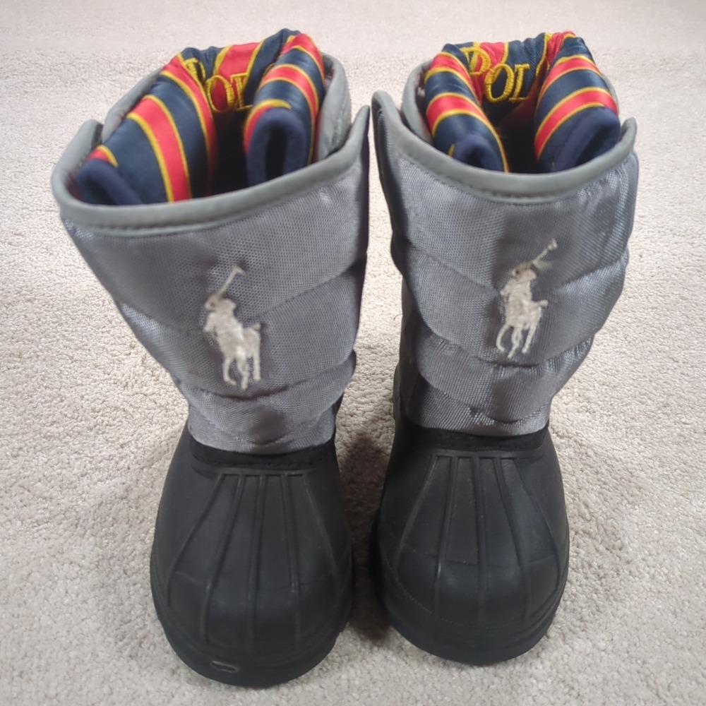 Polo Ralph Lauren Vancouver EZ Snow Boots Toddler‎ Unisex Size 5 Waterproof Gray
